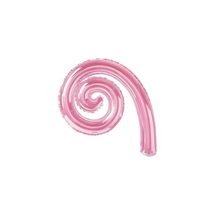 Palloncini Kurly Spiral Rosa mini shape 14" (35cm) in mylar, 5pz.