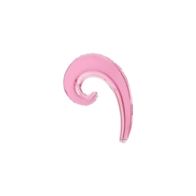 Palloncini Kurly Wave Rosa mini shape 14" (35cm) in mylar, 5pz.