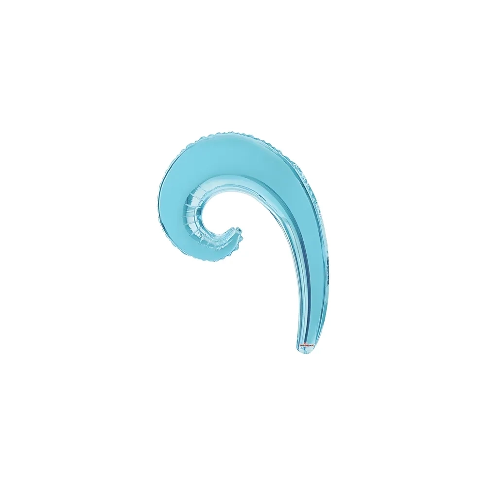 Palloncini Kurly Wave Celeste mini shape 14" (35cm) in mylar, 5pz.