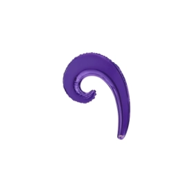 Palloncini Kurly Wave Viola mini shape 14" (35cm) in mylar, 5pz.