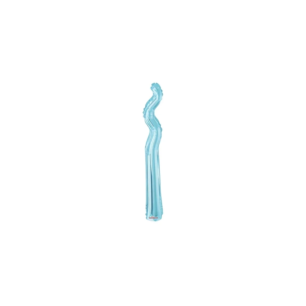 Palloncini Kurly Zig Zag Celeste mini shape 14" (35cm) in mylar, 5pz.