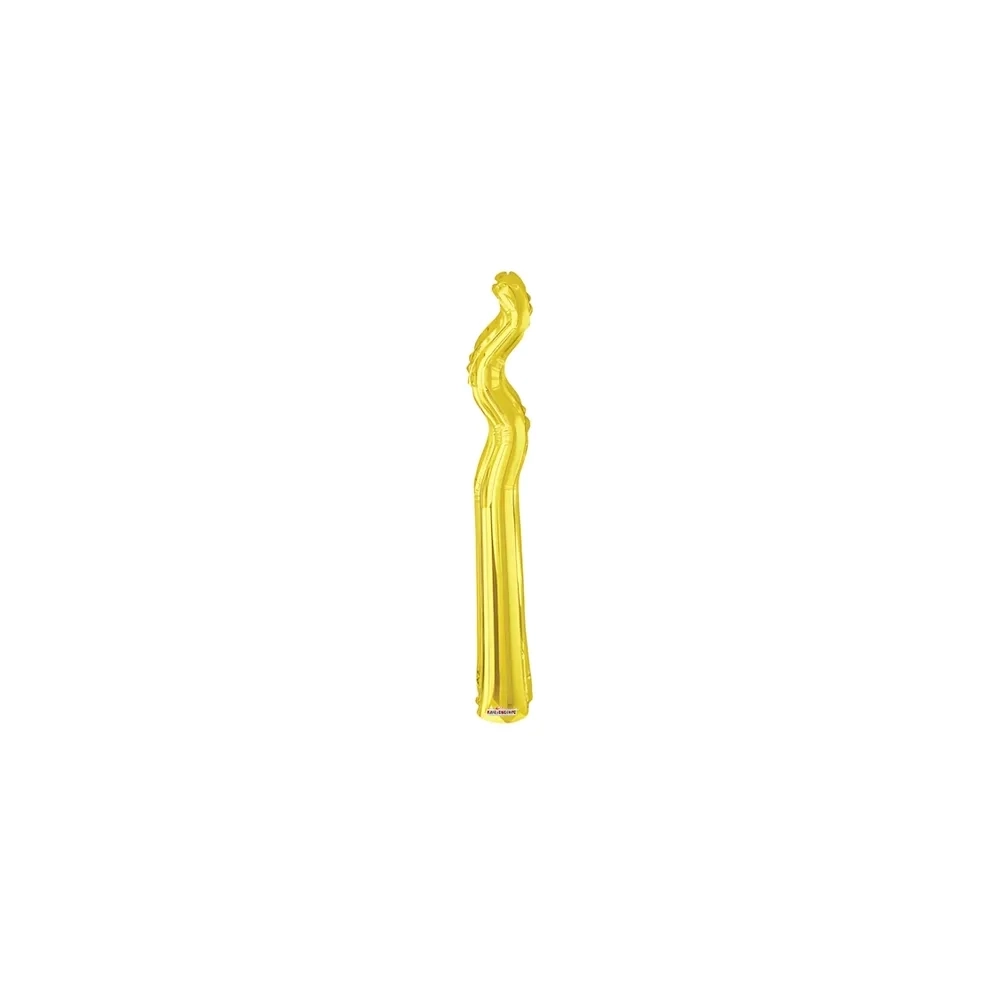 Palloncini Kurly Zig Zag Oro mini shape 14" (35cm) in mylar, 5pz.