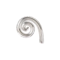 Palloncini Kurly Spiral Argento mini shape 14" (35cm) in mylar, 5pz.