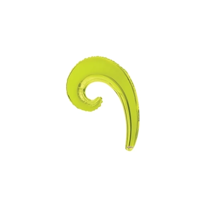 Palloncini Kurly Wave Verde Lime mini shape 14" (35cm) in mylar, 5pz.