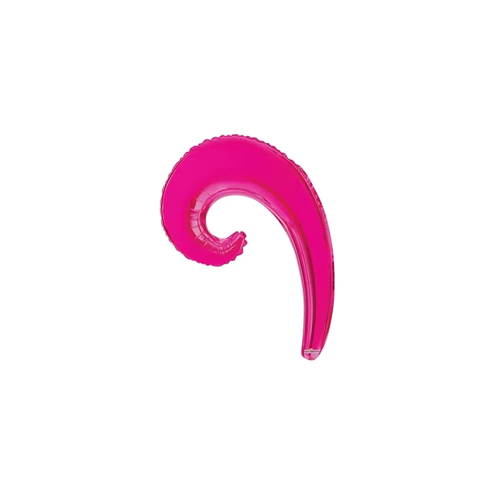 Palloncini Kurly Wave Fucsia mini shape 14" (35cm) in mylar, 5pz.