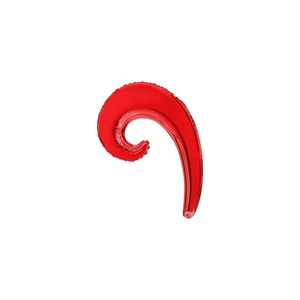 Palloncini Kurly Wave Rosso mini shape 14" (35cm) in mylar, 5pz.