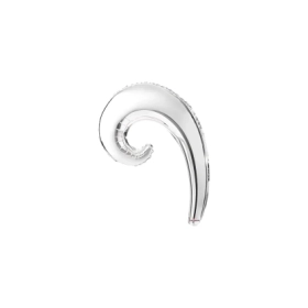 Palloncini Kurly Wave Argento mini shape 14" (35cm) in mylar, 5pz.