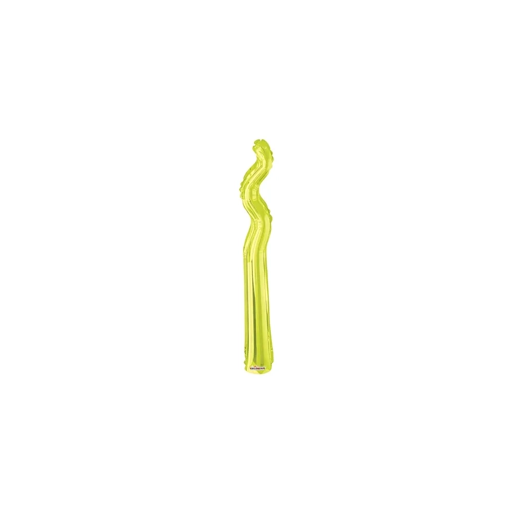 Palloncini Kurly Zig Zag Verde Lime mini shape 14" (35cm) in mylar, 5pz.