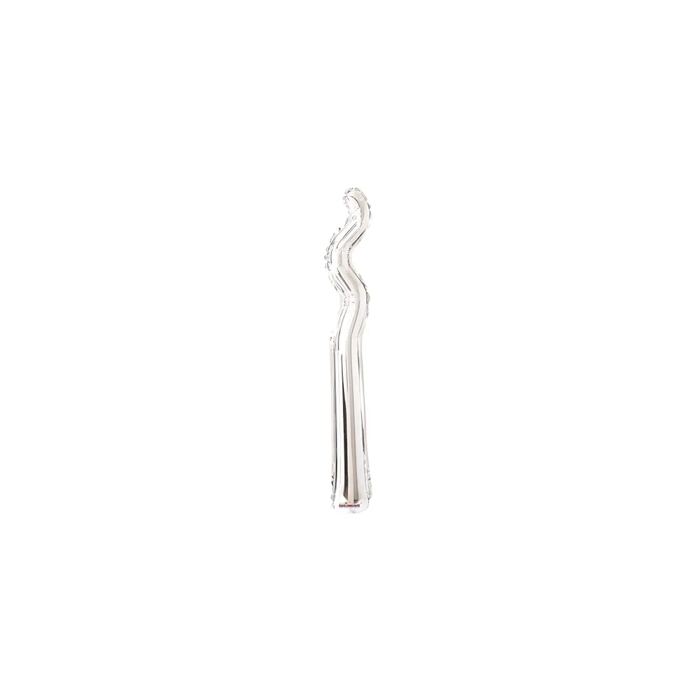 Palloncini Kurly Zig Zag Argento mini shape 14" (35cm) in mylar, 5pz.