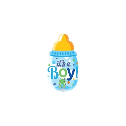 Palloncini Biberon It's a Boy Celeste mini shape 14" (35cm) in mylar, 5pz.