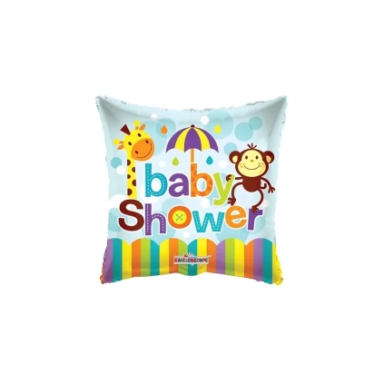 Palloncino quadrato Baby Shower Giungla standard shape 18" (45cm) in mylar, 1pz.