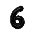 Palloncino numero 6 Nero salva elio super shape 34" (86cm) in mylar, 1pz.