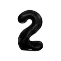 Palloncino numero 2 Nero salva elio super shape 34" (86cm) in mylar, 1pz.