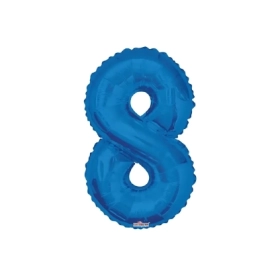 Palloncino numero 8 Blu salva elio super shape 34" (86cm) in mylar, 1pz.