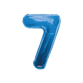 Palloncino numero 7 Blu- salva elio super shape 34" (86cm) in mylar, 1pz.