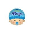Palloncino Baby Boy Viso Celeste standard shape 18" (45cm) in mylar, 1pz.