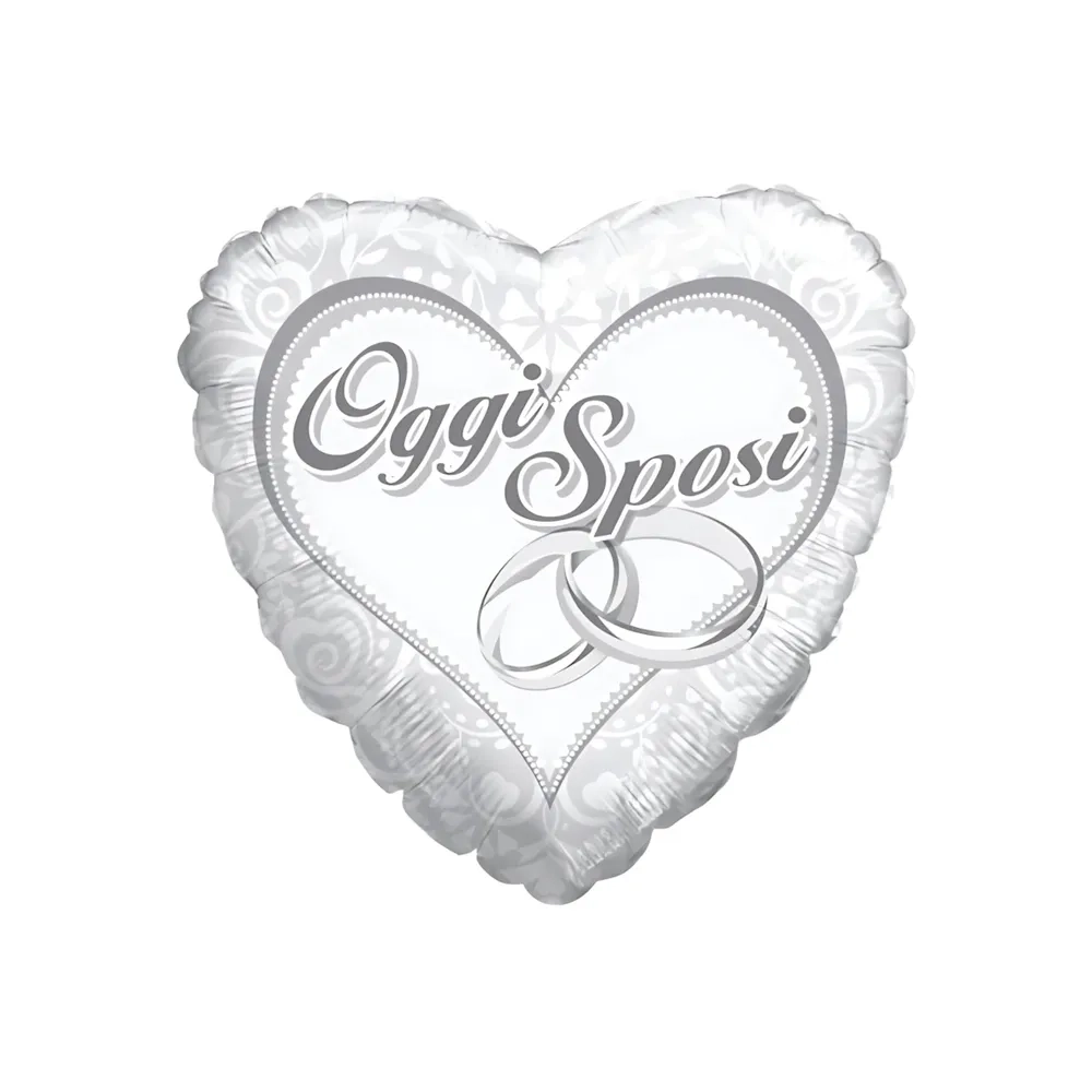 Palloncino Oggi Sposi cuore super shape 36" (91cm) in mylar, 1pz.