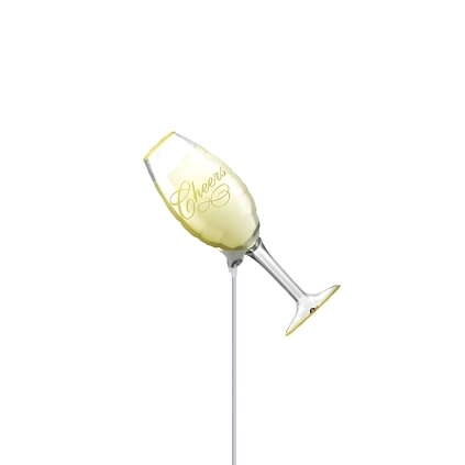 Palloncini Bicchiere Champagne cheers mini shape 9" (22cm) in mylar, 5pz.