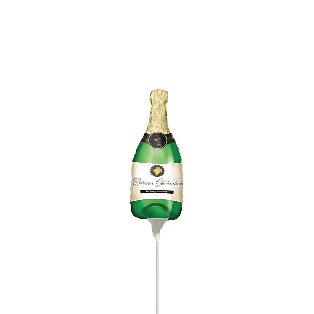 Palloncini Bottiglia Champagne mini shape 9" (22cm) in mylar, 5pz.