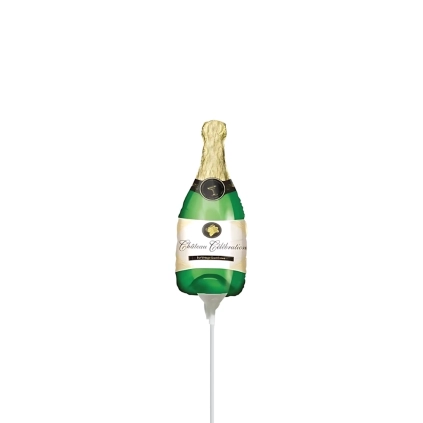 Palloncini Bottiglia Champagne mini shape 9" (22cm) in mylar, 5pz.