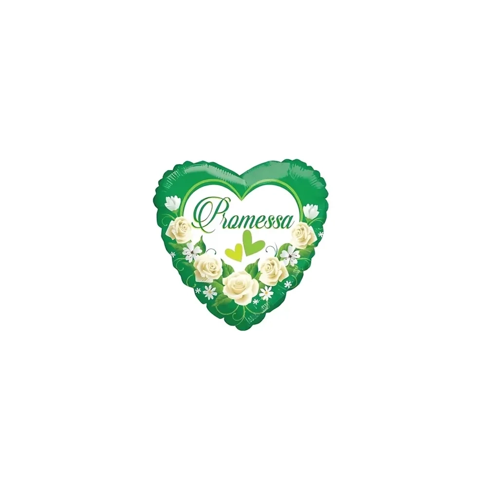 Palloncini Promessa cuore mini shape 9" (22cm) in mylar, 5pz.