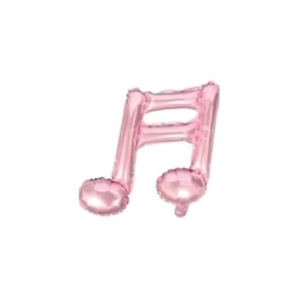 Palloncini Nota Musicale Rosa standard shape 18" (45cm) in mylar, 5pz.