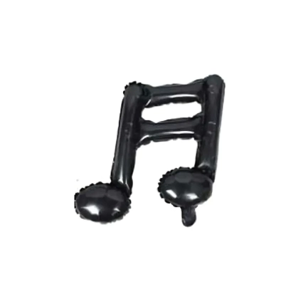 Palloncini Nota Musicale Nera standard shape 18" (45cm) in mylar, 5pz.