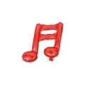 Palloncini Nota Musicale Rossa standard shape 18" (45cm) in mylar, 5pz.