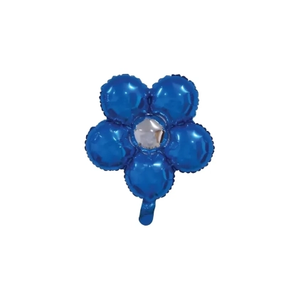 Palloncini Fiore Blu standard shape 18" (45cm) in mylar, 5pz.