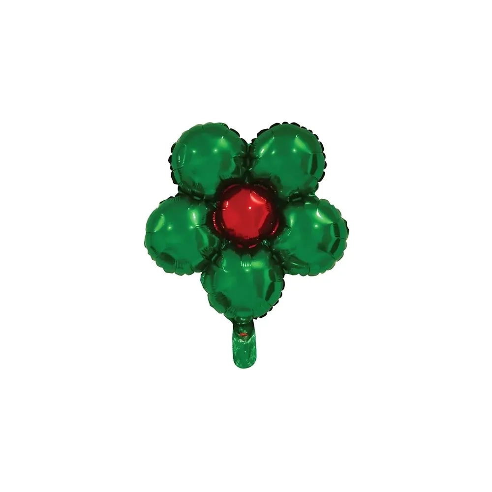 Palloncini Fiore Verde standard shape 18" (45cm) in mylar, 5pz.