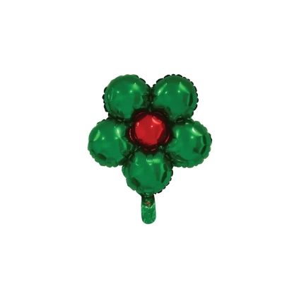 Palloncini Fiore Verde standard shape 18" (45cm) in mylar, 5pz.