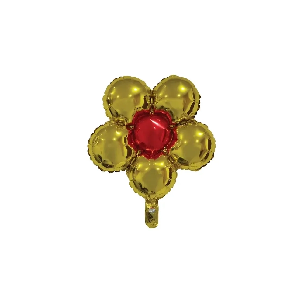 Palloncini Fiore Oro standard shape 18" (45cm) in mylar, 5pz.