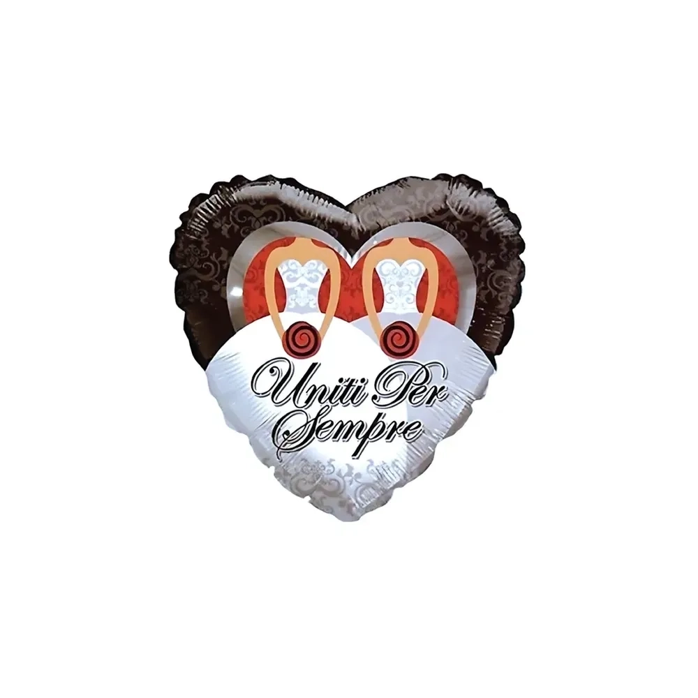 Palloncino cuore Uniti per sempre Donne standard shape 18" (45cm) in mylar, 1pz.