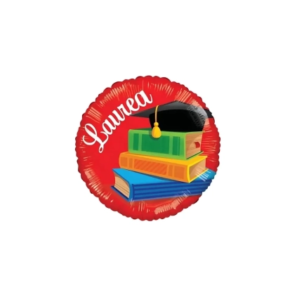 Palloncino Rosso Laurea standard shape 18" (45cm) in mylar, 1pz.