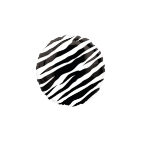 Palloncino Zebrato Nero standard shape 18" (45cm) in mylar, 1pz.