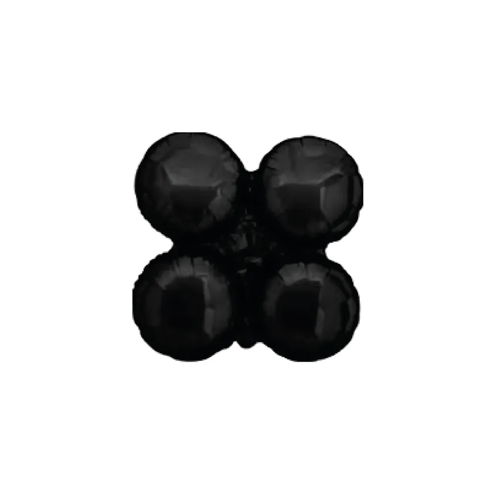 Palloncini Cluster Tondo Nero mini shape 14" (35cm) in mylar, 5pz.