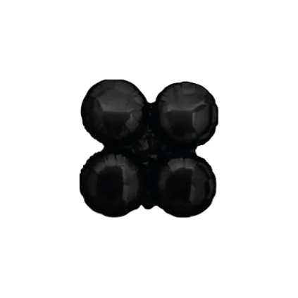 Palloncini Cluster Tondo Nero mini shape 14" (35cm) in mylar, 5pz.