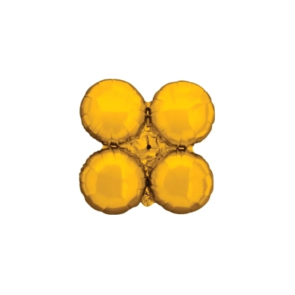 Palloncini Cluster Tondo Oro mini shape 14" (35cm) in mylar, 5pz.