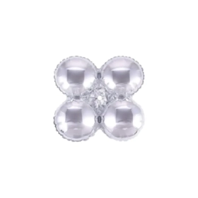 Palloncini Cluster Tondo Argento mini shape 14" (35cm) in mylar, 5pz.