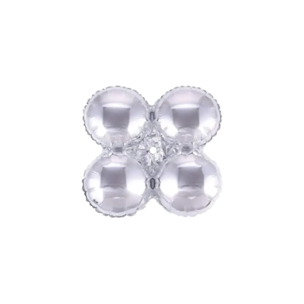 Palloncini Cluster Tondo Argento mini shape 14" (35cm) in mylar, 5pz.