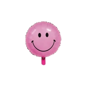Palloncino Smile Rosa standard shape 18" (45cm) in mylar, 1pz.