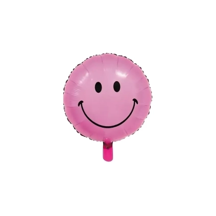 Palloncino Smile Rosa standard shape 18" (45cm) in mylar, 1pz.