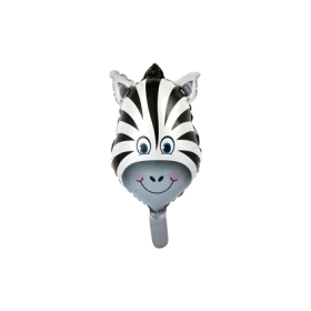 Palloncino testa Zebra super shape 28" (71cm) in mylar, 1pz.
