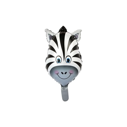 Palloncino testa Zebra super shape 28" (71cm) in mylar, 1pz.
