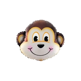 Palloncino testa Scimmia super shape 28" (71cm) in mylar, 1pz.