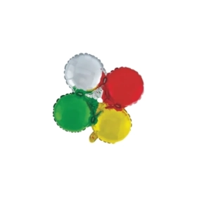 Palloncini Cluster Tondo Rosso-Argento-Oro-Verde mini shape 14" (35cm) in mylar, 5pz.