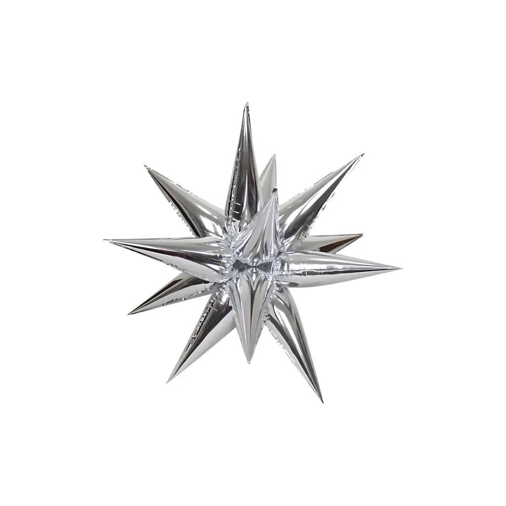 Palloncino Kit Exploding Star Argento super shape 26" (66cm) in mylar, 1pz.