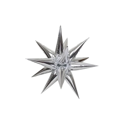 Palloncino Kit Exploding Star Argento super shape 26" (66cm) in mylar, 1pz.