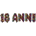 Palloncino Kit scritta 18 Anni con Pois mini shape 14" (35cm) in mylar, 1pz.