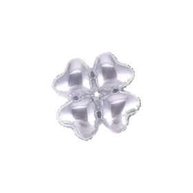 Palloncini Cluster Cuori Argento mini shape 14" (35cm) in mylar, 5pz.